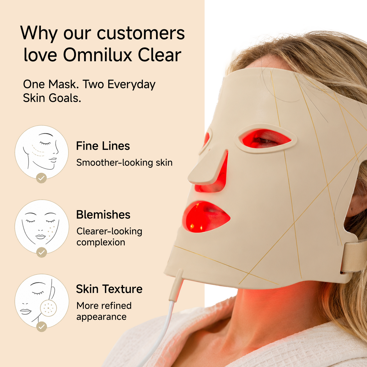 LUMIEMS FDA LED Red Light Therapy Face Mask