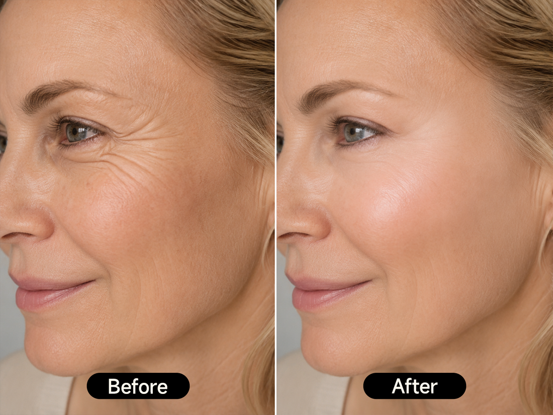 Visibly reduced appearance of fine lines and crow's feet in 3 weeks.