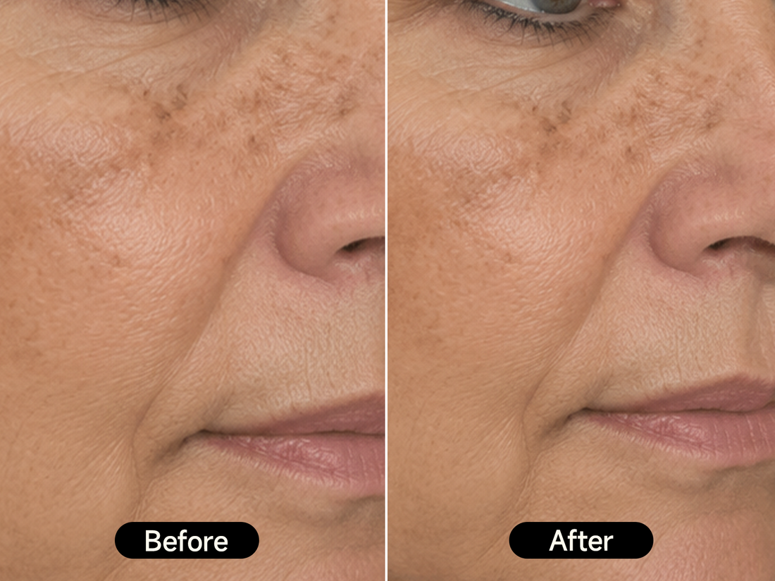 Faded hyperpigmentation and more even skin tone in 3 weeks.