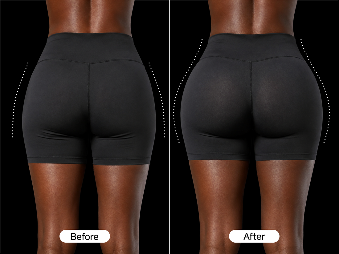 noticed a lifted look and smoother hip lines in 2-3 weeks.