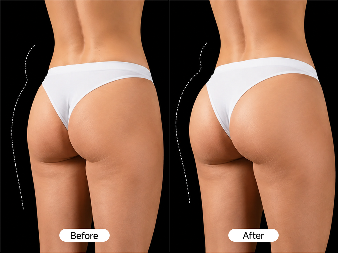 noticed more defined glute curves after 4 weeks of regular use.